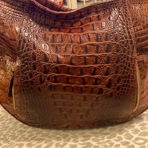 Brahmin Croc Embossed Hobo Handbag